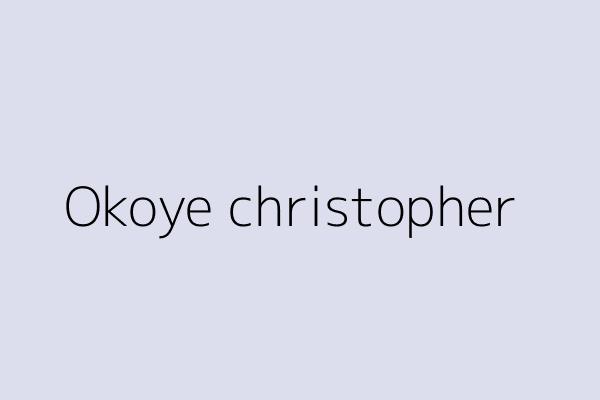 Okoye christopher